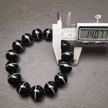 Black Agate Prayer Beads Bracelet - Tibetan Buddhist art, view 14