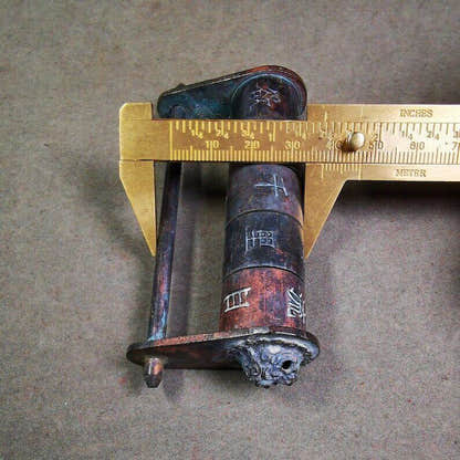 Combination Padlock, Old Door Lock, 3.74" - Tibetan Buddhist art, view 9