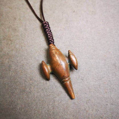 Vintage Shankha Divine Conch Badge,Tibetan Buddhist Protective Amulet Pendant - Tibetan Buddhist amulet, view 5
