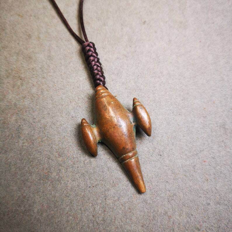 Vintage Shankha Divine Conch Badge,Tibetan Buddhist Protective Amulet Pendant - Tibetan Buddhist amulet, view 5