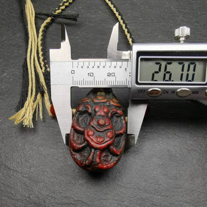 Old Tibetan Tsa Tsa Amulet, Scorpion Guru of Padmasambhava,Scorpion Terma Amulet - Tibetan tsa tsa mold, view 8