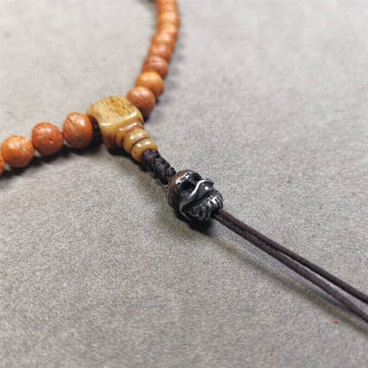 Mala Spacer Bead,Skull Citipati Marker Bead 0.43" - Tibetan Buddhist mala beads, view 4
