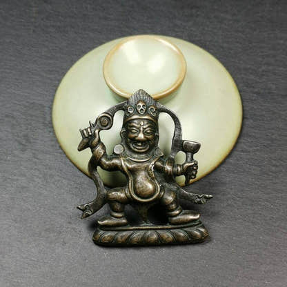 Tibetan Buddhist Statue,Mahakala Holding a Drum - Tibetan Buddhist statue, view 5