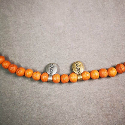 Mala Counter Clip,Hum Letter 0.67" - Tibetan Buddhist mala beads, close-up detail