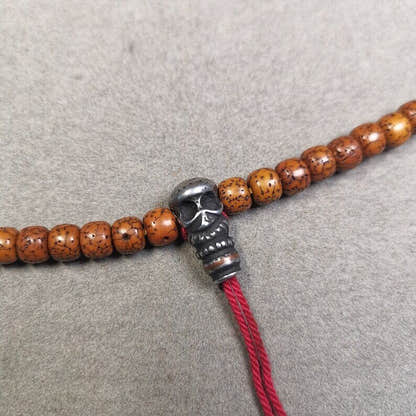 Mala Guru Bead, T-drilled 3-Hole Connector Bead for Prayer Bead,0.87" - Tibetan Buddhist mala beads, front view