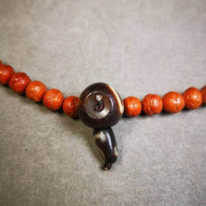 T-drilled 3-Hole Mala Bead - Tibetan Buddhist mala beads, detailed view