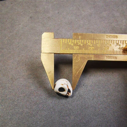 Citipati Skull Marker Beads 0.4" - Tibetan Buddhist art, view 8