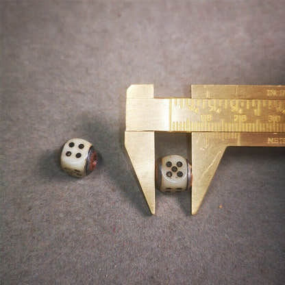 Mala Spacer Bead,Yak Bone Dice Marker Beads 0.43" - Tibetan Buddhist mala beads, view 9