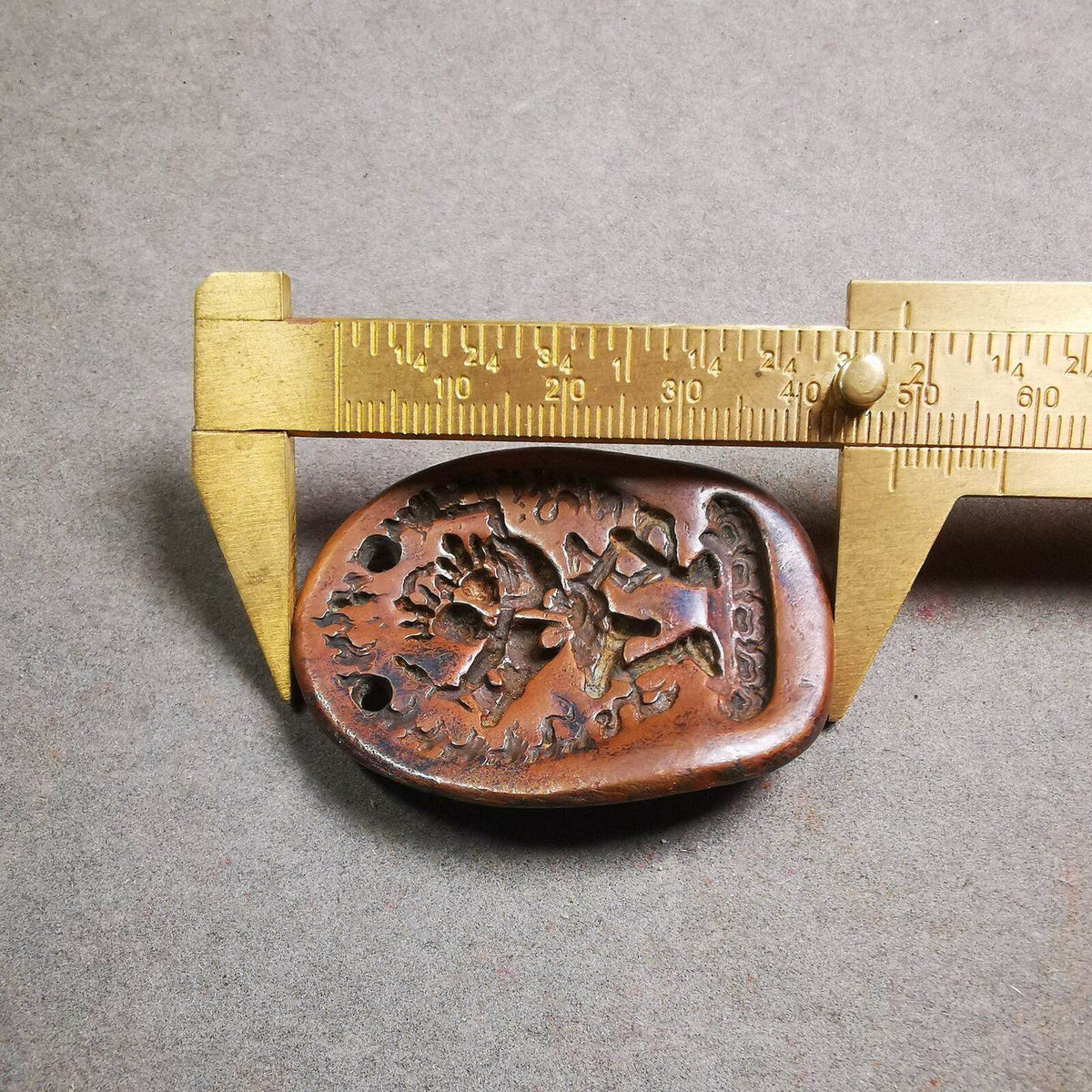 Citipati, Shmashana Adhipati - Tibetan tsa tsa mold, view 6