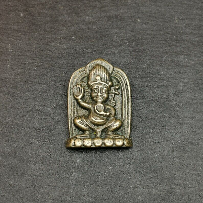 Vajrapani Amulet,Tibetan Buddhism Statue Badge,1.65" - Tibetan Buddhist amulet, front view