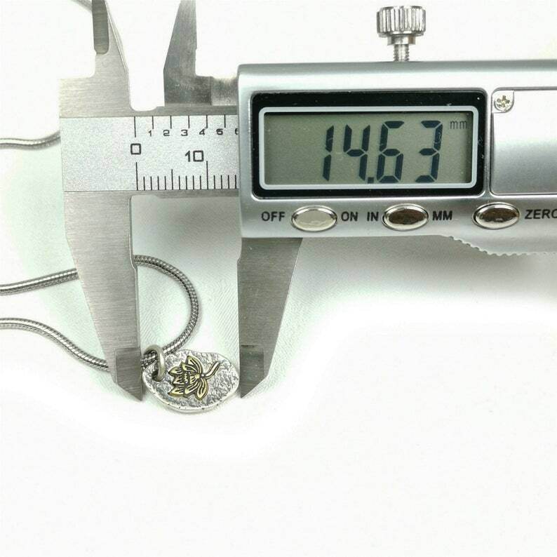 Lucky Charm, Unique Buddhism Lotus,Silver Pendant Amulet - Tibetan Buddhist amulet, view 9