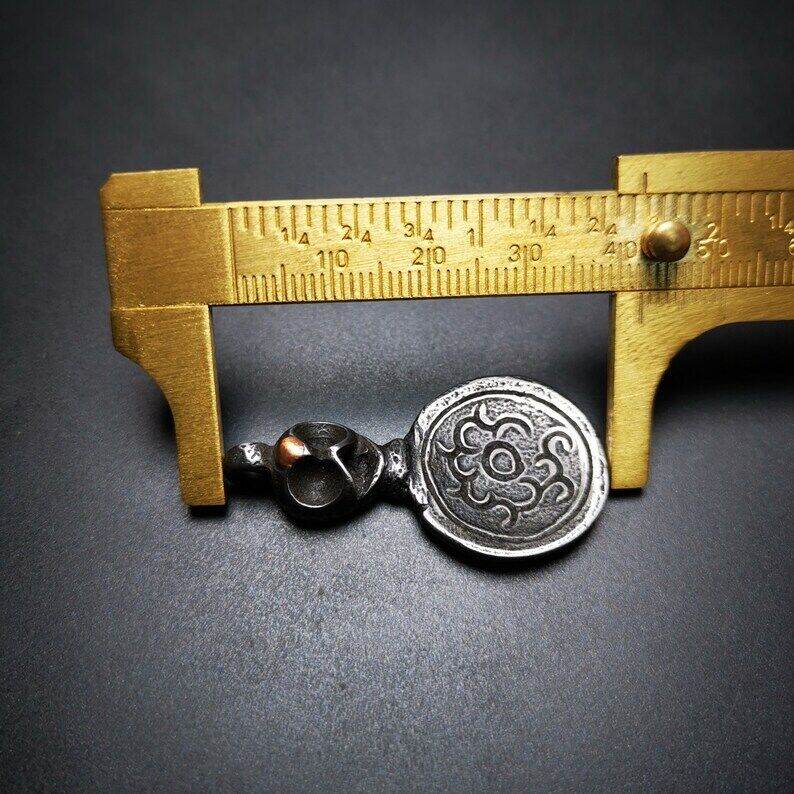 Gandhanra Handmade Tibetan Buddhist Amulet,Skull Sitavana and Flame Pendant - Tibetan Buddhist amulet, view 7
