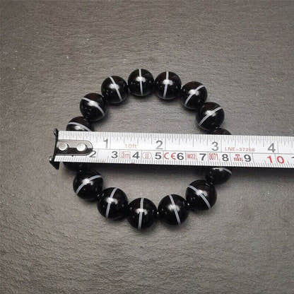 Black Agate Prayer Beads Bracelet - Tibetan Buddhist art, view 10