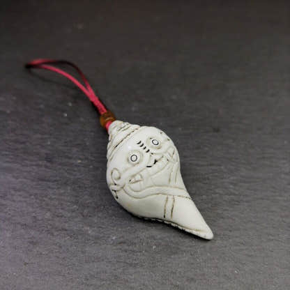 White Conch Shankha 2.28" - Tibetan Buddhist art, view 4