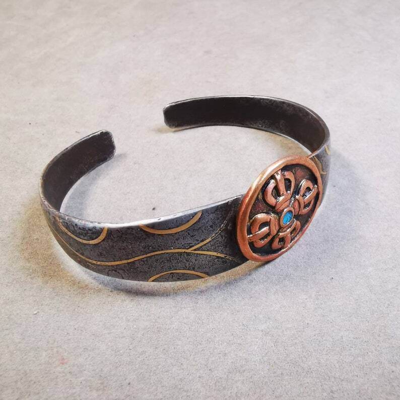 Bangle,Unique Cross Vajra Cuff Bracelet,Protection Jewelry - Tibetan Buddhist vajra, view 9