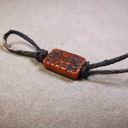 Buddhism Vajra Pendant,Hand Carved Yak Bone Dorje Amulet - Tibetan Buddhist amulet, view 9