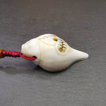White Conch Shankha 2.36" - Tibetan Buddhist art, view 7