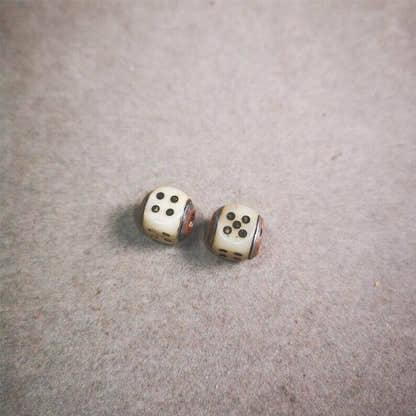 Mala Spacer Bead,Yak Bone Dice Marker Beads 0.43" - Tibetan Buddhist mala beads, view 7