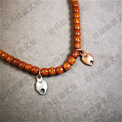 Mala Counter Pendant Connecting Ring 0.7" - Tibetan Buddhist mala beads, detailed view