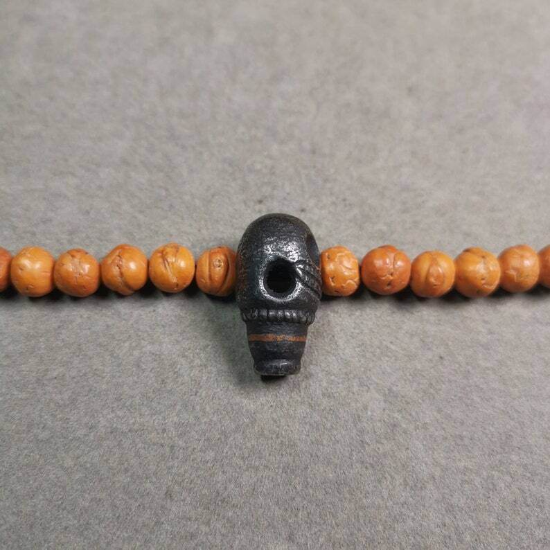 Mala Guru Bead, T-drilled 3-Hole Connector Bead - Tibetan Buddhist mala beads, view 4