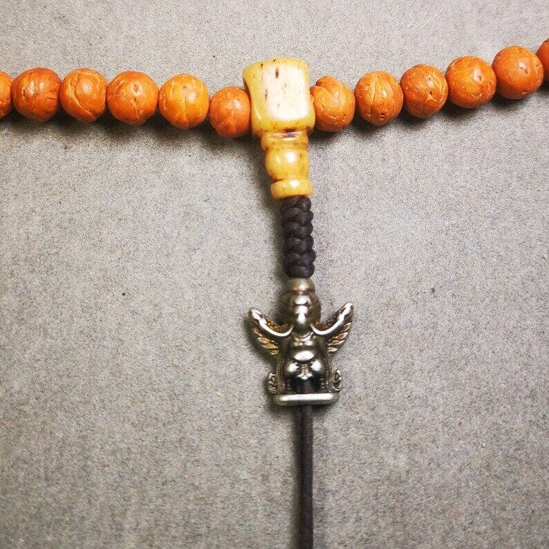 Amulet,Garuda Pendant,Prayer Bead,0.7" - Tibetan Buddhist amulet, view 4