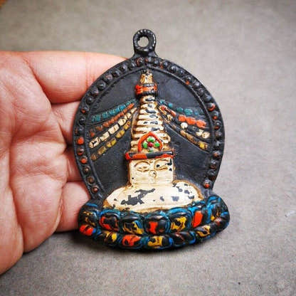 Tibetan Buddhist Statue,Stupa Badge,Pagoda Amulet - Tibetan Buddhist amulet, view 7