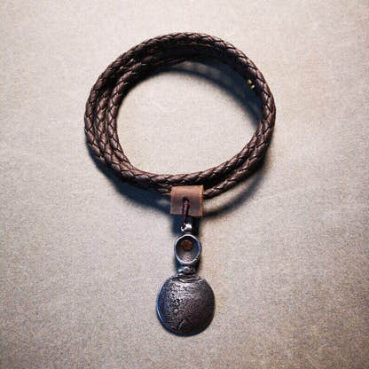 Gandhanra Handmade Tibetan Buddhist Amulet,Skull Sitavana and Flame Pendant - Tibetan Buddhist amulet, size reference