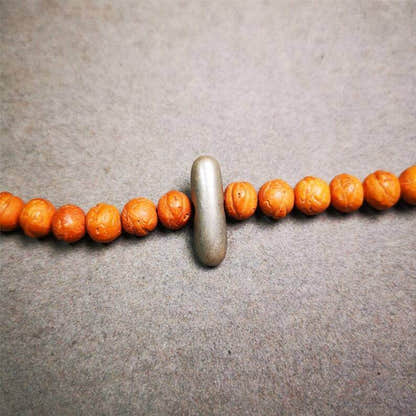 Amulet,Vajra Pendant for Mala,Bag Hanging,Prayer Bead - Tibetan Buddhist mala beads, close-up detail