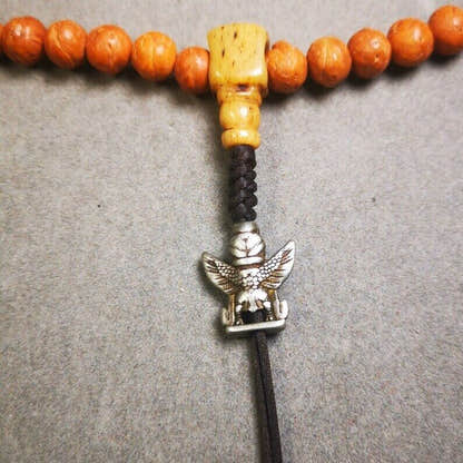 Amulet,Garuda Pendant,Prayer Bead,0.7" - Tibetan Buddhist amulet, view 5