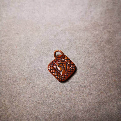 Yak Bone Carved OM Letter Prayer Bead Pendant,Bead Counter Clip Amulet for Mala - Tibetan Buddhist mala beads, size reference