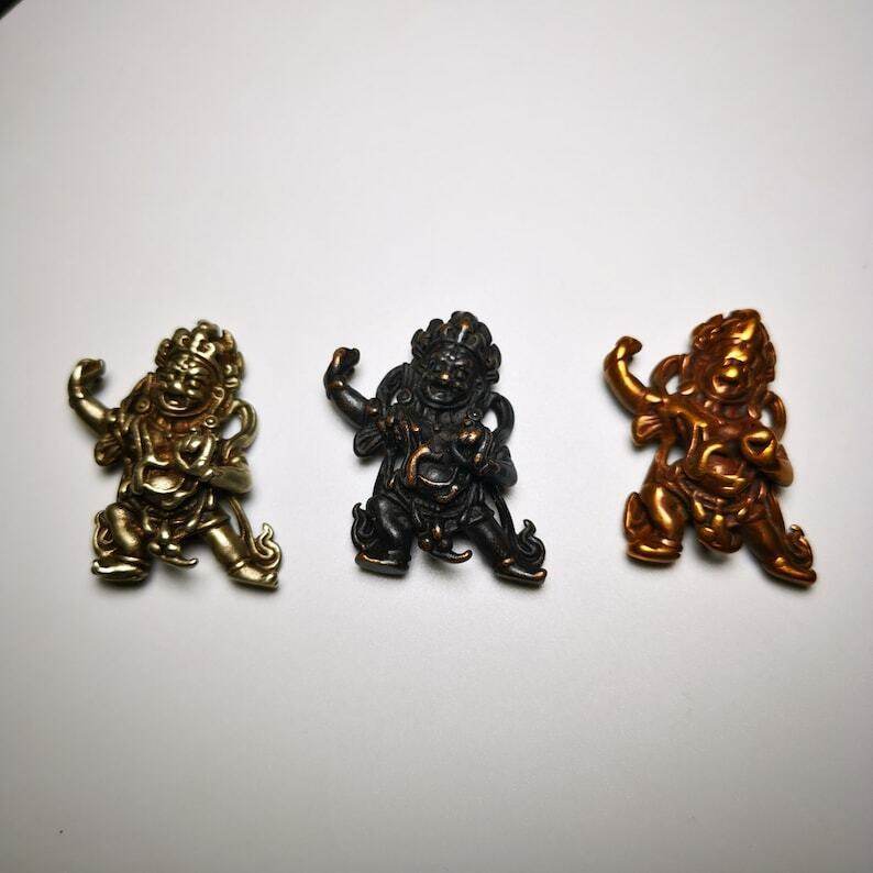 Statue,Small Vajrapani Amulet - Tibetan Buddhist amulet, view 8