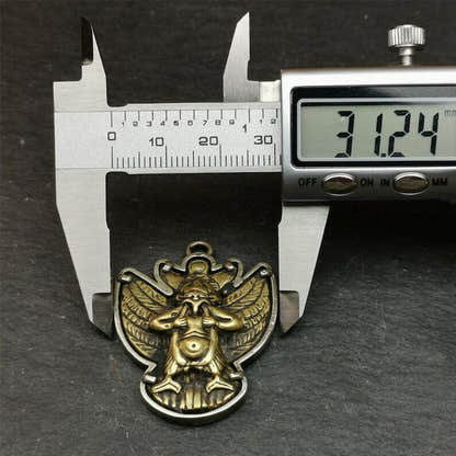 Garuda Pendant,Inlaid Copper Vajra Shell,1.57" - Tibetan Buddhist vajra, view 9