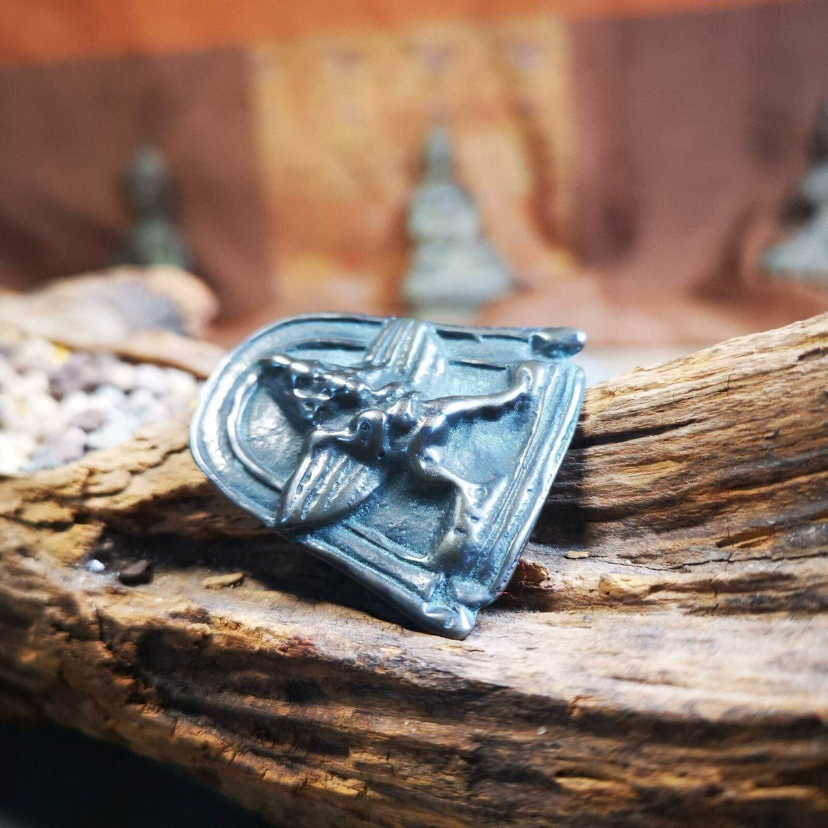 Vajrakilaya / Vajrakumara Amulet Badge,Tibetan Buddhism Pendant - Tibetan Buddhist amulet, close-up detail