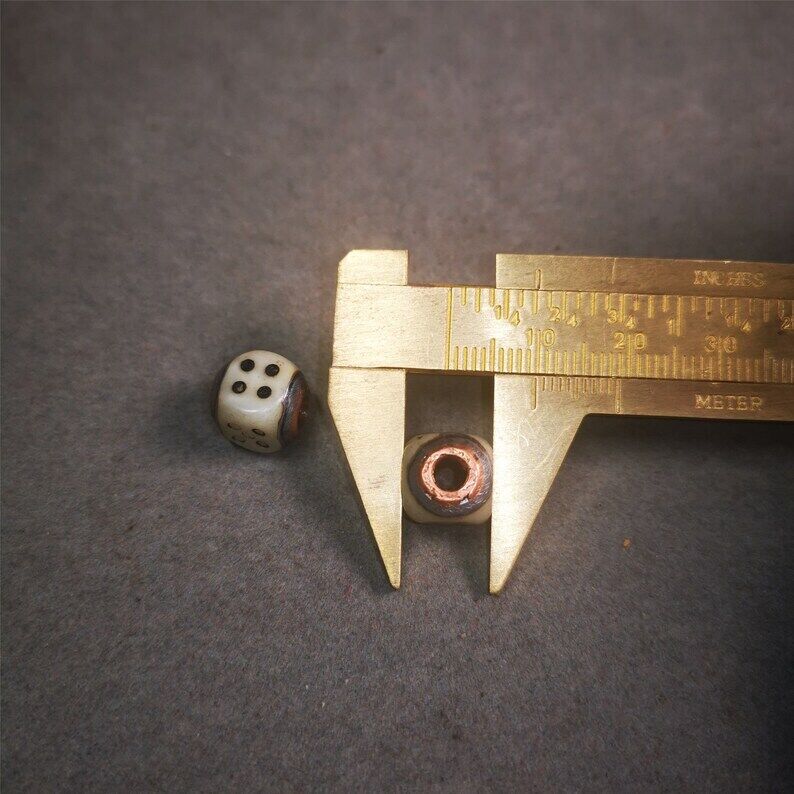 Mala Spacer Bead,Yak Bone Dice Marker Beads 0.43" - Tibetan Buddhist mala beads, view 10