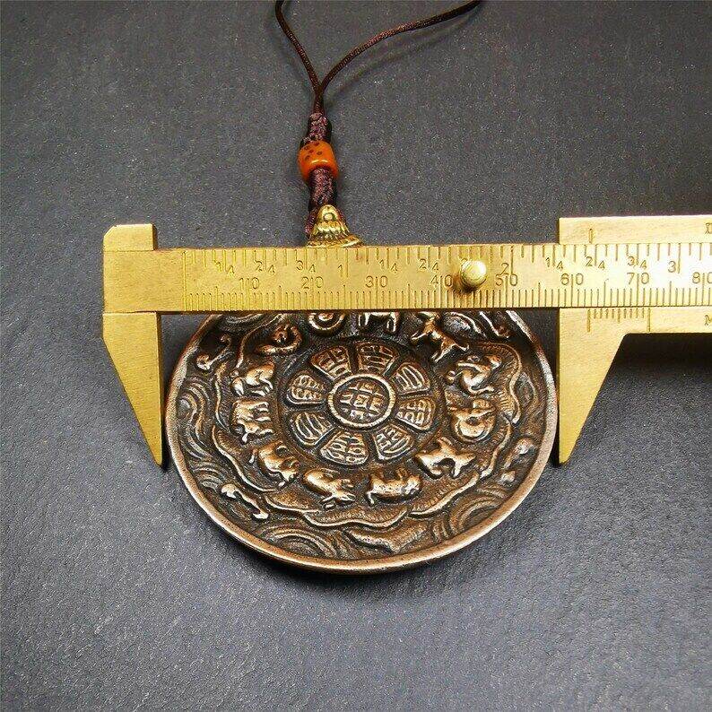Amulet,Melong Mirror, SIPAHO srid pa ho ,Jiugong Bagua Badge - Tibetan Buddhist amulet, view 9