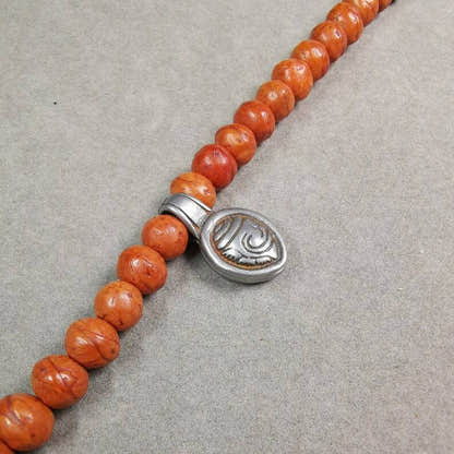 Mala Counter Clip for Prayer Beads 0.95" - Tibetan Buddhist mala beads, close-up detail