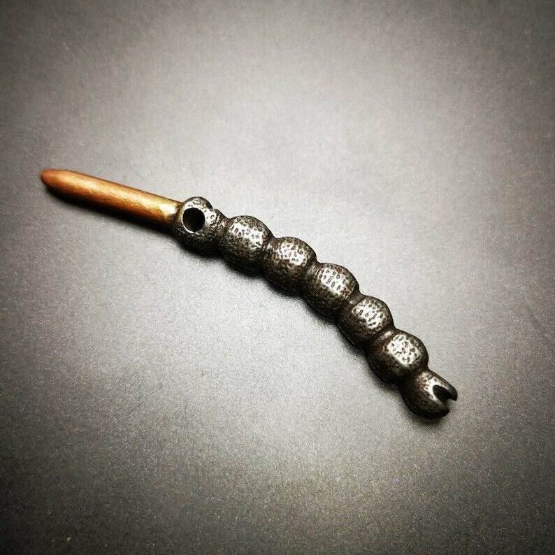 Handmad Charm Pendant,Tibetan Cordyceps Sinensis,Made of Cold Iron and Brass - Tibetan Buddhist art, view 5