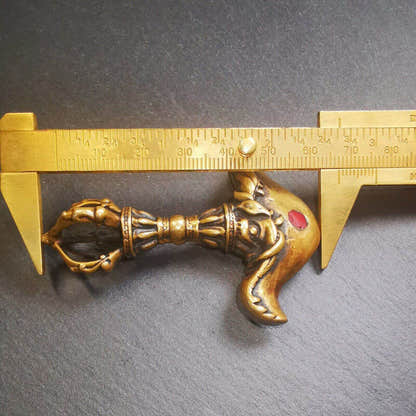Amulet,Kartika knife of the Dakinis ,Ritual Implement - Tibetan Buddhist amulet, size reference