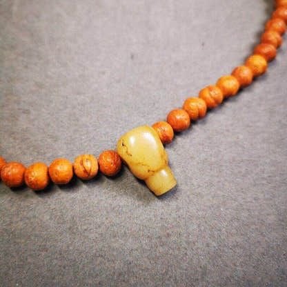 Guru Bead, T-drilled 3-Hole Bead for Prayer Bead - Tibetan Buddhist art, detailed view