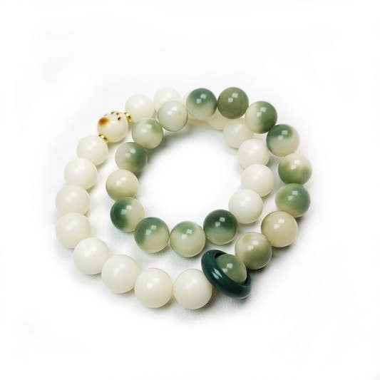 Wrist Mala, Bracelet Prayer Bead 16" Length - Tibetan Buddhist mala beads, front view