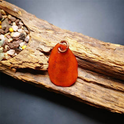 Amulet,Yak Bone Carved Buddha Eye Pendant - Tibetan Buddhist amulet, detailed view