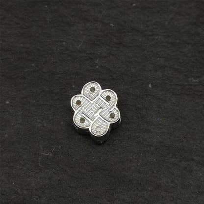 Mala Bead Pendant,Sterling Silver Lucky Knot Bead,Endless Knot - Tibetan Buddhist mala beads, view 6