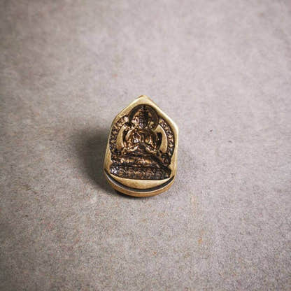 Statue Tsa Tsa Mold Amulet,Chenrezig,Copper Mould - Tibetan tsa tsa mold, view 4