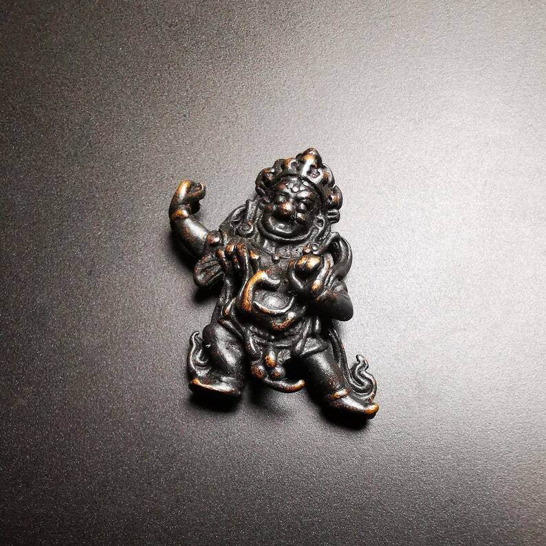 Statue,Small Vajrapani Amulet - Tibetan Buddhist amulet, view 5