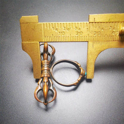 Vajra Ring,Buddhist Protection Jewelry 0.75" - Tibetan Buddhist vajra, view 9