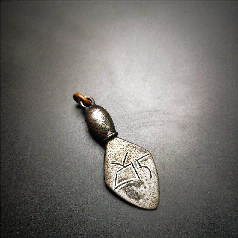 Gandhanra Vintage Skull Sitavana Phurba Amulet,Kila,Kilaka Pendant - Tibetan Buddhist amulet, view 4