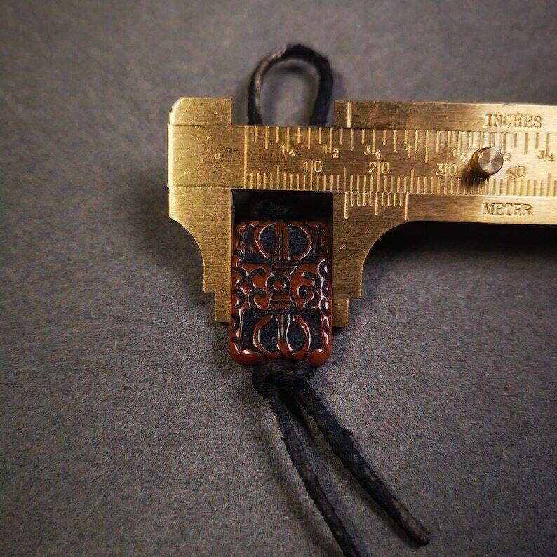 Buddhism Vajra Pendant,Hand Carved Yak Bone Dorje Amulet - Tibetan Buddhist amulet, view 6