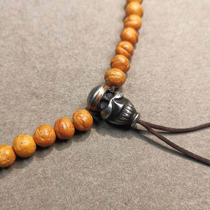 Mala Guru Bead, Skull Shape T-drilled 3-Hole Bead for Prayer Bead,0.87" - Tibetan Buddhist mala beads, view 4