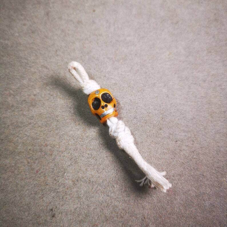 Yak Bone Carved Skull Prayer Bead Pendant,Bead Counter Clip Amulet for Mala - Tibetan Buddhist mala beads, view 5