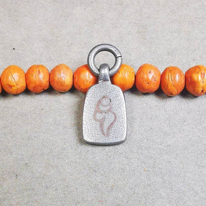 Mala Pendant,Shankha Conch Amulet 0.84" - Tibetan Buddhist mala beads, view 6